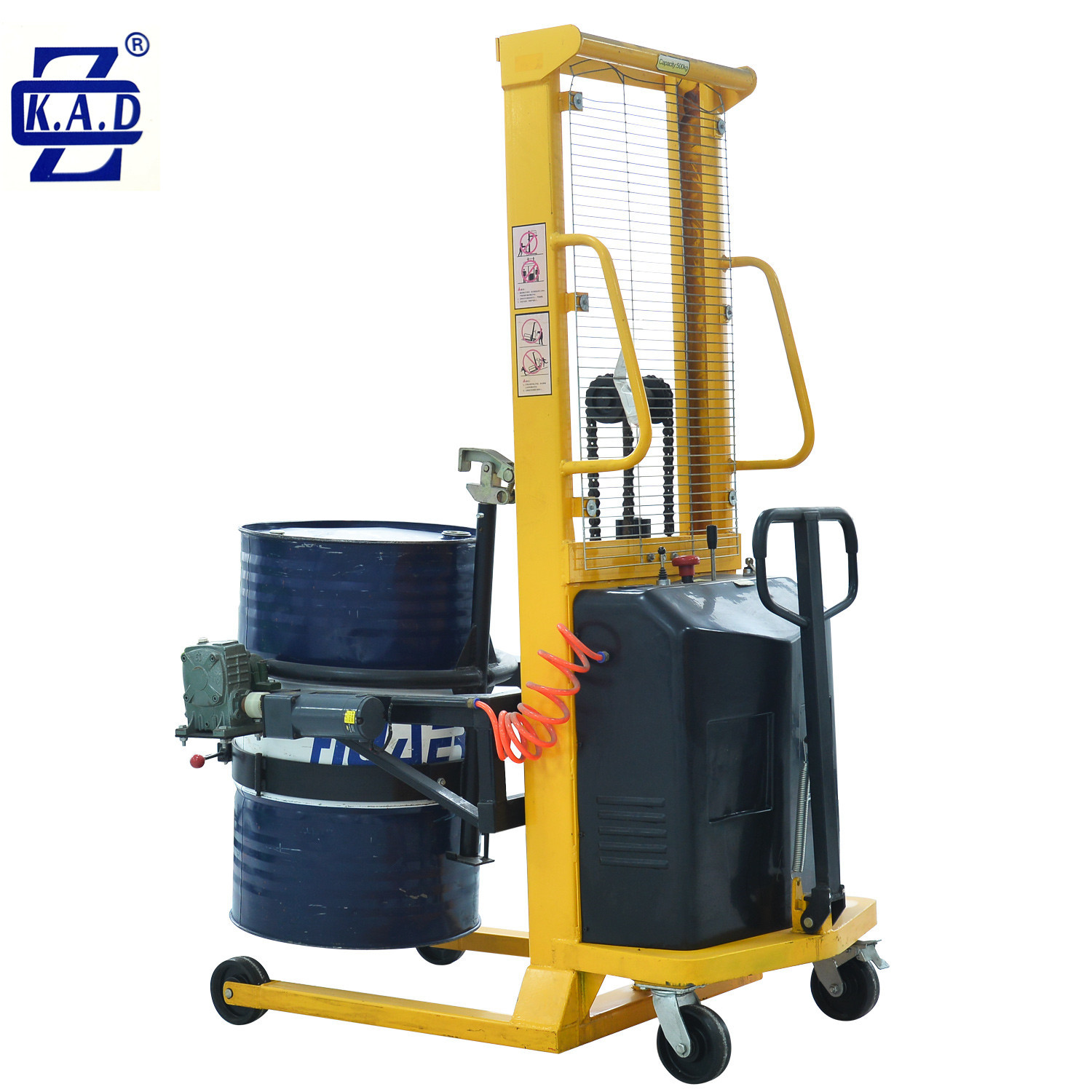 Stainless 500kg Semi Electric Industrial Poly Hydraulic Drum Lifter