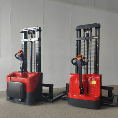 Elektrische walkie-stacker 1500 kg laadvermogen verstelbare gesmeed vork