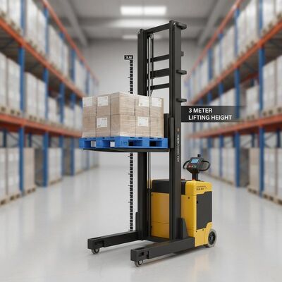 Volledig elektrische dubbele hefstakel met een laadvermogen van 2 ton en een hefhoogte van 3 meter voor veilige palletbehandeling