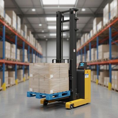 Volledig elektrische palletstapelaar met een laadvermogen van 2 ton en een hefhoogte van 3 meter voor efficiënte palletbehandeling